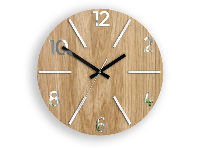 ZEGAR ŚCIENNY DĄB AKSEL WHITE & MIRROR DIY