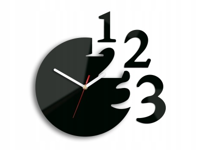 Zegar ścienny CYFRY 1,2,3 DIY 3D - 30 CM ciekawy
