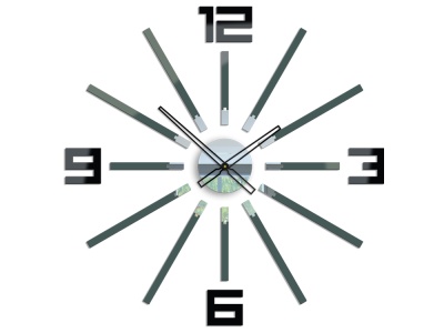 DUŻY ZEGAR ŚCIENNY DIY 3D BRILLIANT SZARY 65cm