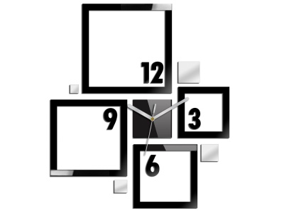 DUŻY ZEGAR ŚCIENNY QUADRAT 3D DIY OBRAZ JAKOŚĆ