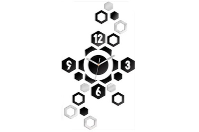 ZEGAR ŚCIENNY HEXAGON ORYGINALNY PIĘKNY 64CM OBRAZ
