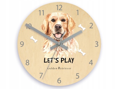 Zegar ścienny PIES Golden Retriever dla dziecka