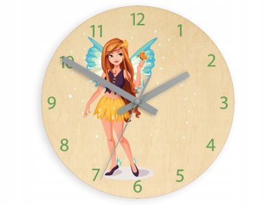 Zegar ścienny ELF do pokoju dziecka PIĘKNY CYFRY