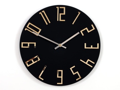 Zegar scienny Slim Mat Black