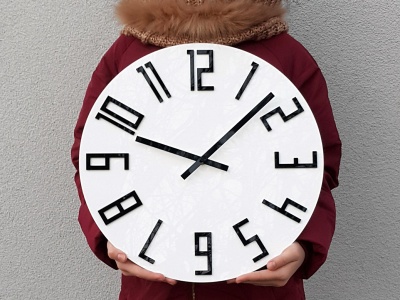 Zegar scienny Slim Akryl - Czarny 50 cm