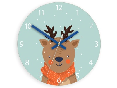 Zegar ścienny Zimowy Jelonek