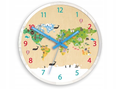 Zegar ścienny Edukacyjny dla dziecka - ULTRA CICHY