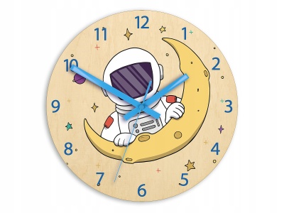 Zegar ścienny ASTRONAUTA dla dziecka - CICHY