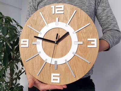 Zegar Alladyn Wood White