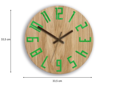 Zegar ścienny Slim Wood  Green