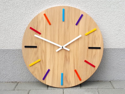 Zegar ścienny Dąb Kolorowy 49cm