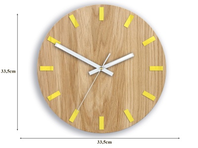 Zegar Simple żółty 33cm