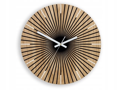 ZEGAR ŚCIENNY DREWNIANY ARIAN -ultra cichy CIEKAWY