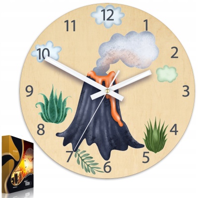 Zegar ścienny WULKAN dla dziecka-CICHY