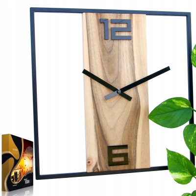 Zegar ścienny lITY ORZECH 33cm Metal Loft lIMITED