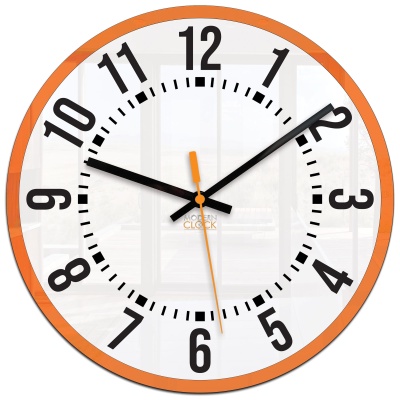 Zegar ścienny Oskar cichy czytelny ORANGE