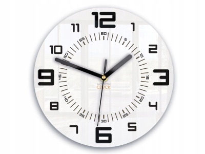 Zegar ARMANDO czarny - 3D 28 cm Nowoczesny- CICHY