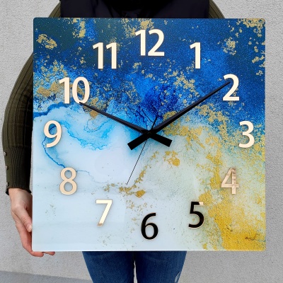 Zegar ścienny MARMUR NIEBIESKI  49 CM  (1)