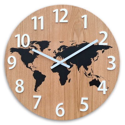 Zegar ścienny MAPA ŚWIATA 50CM