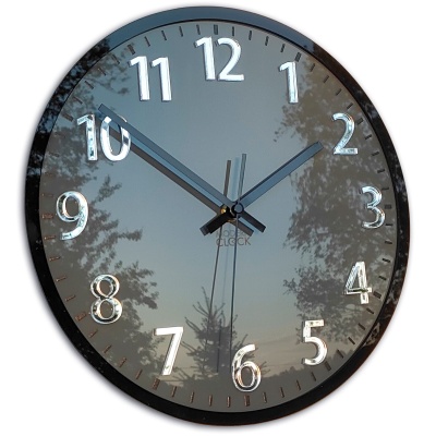 Zegar Phil - cyfry srebrne lustro 30cm