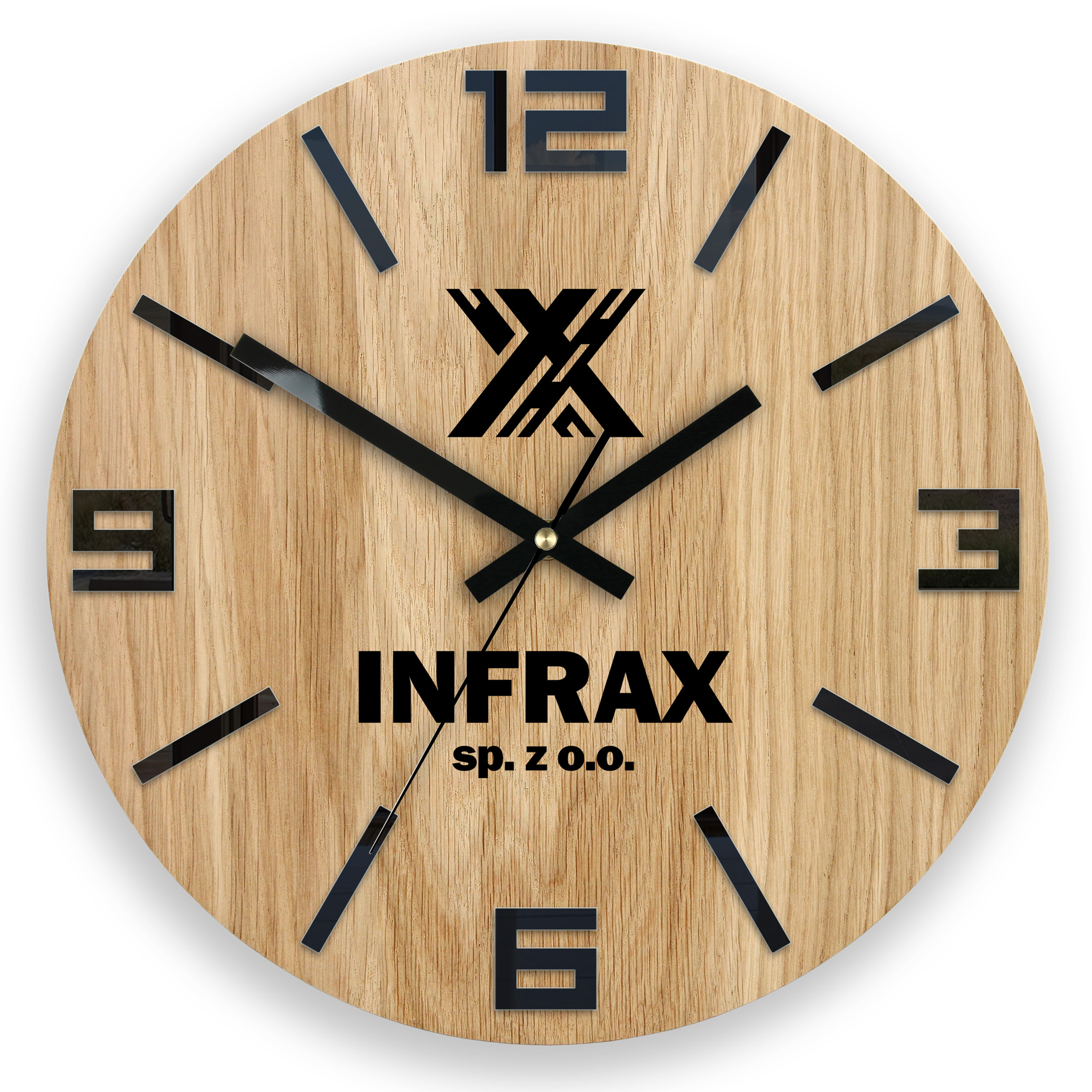 Zegar z logo dla firmy z branży energetycznej