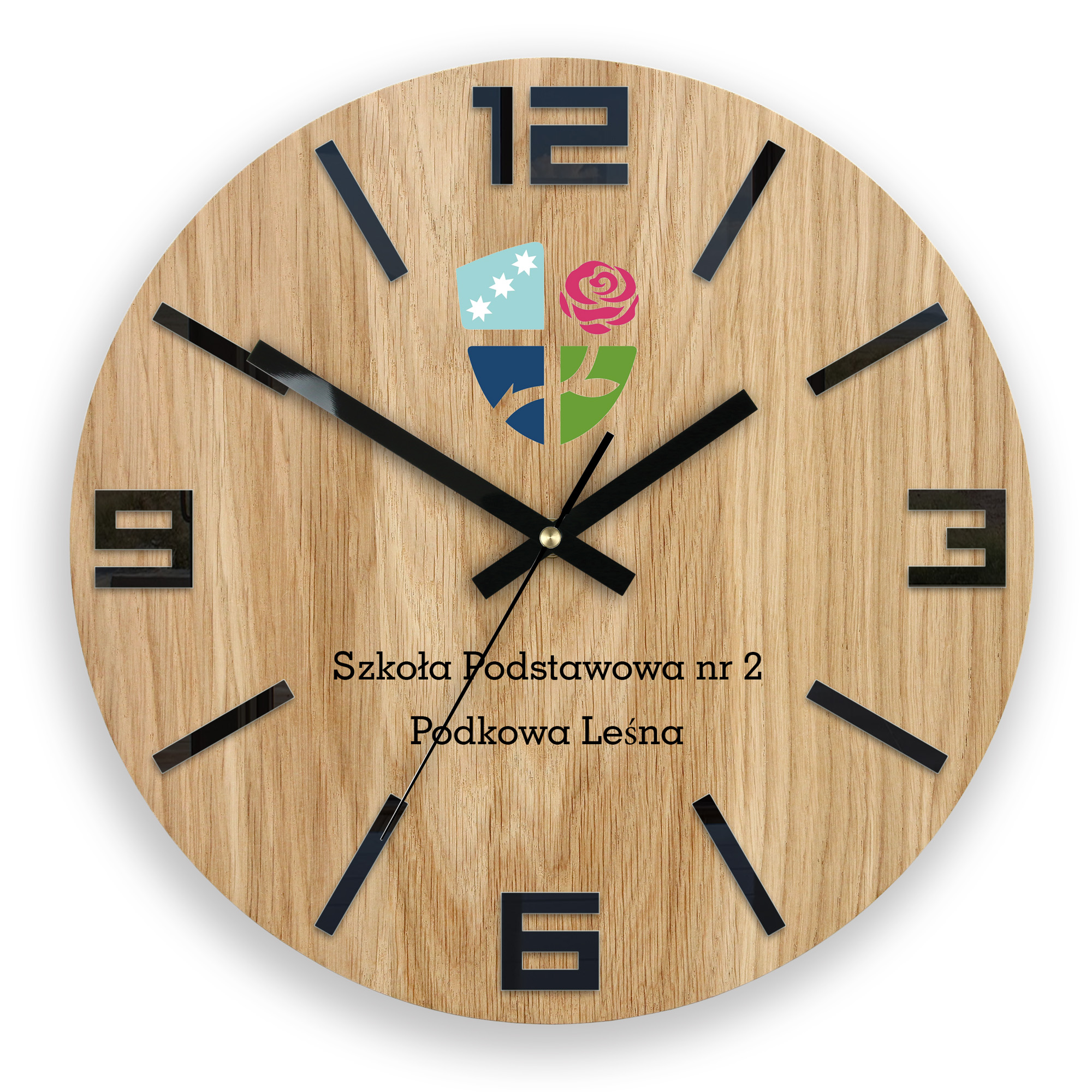 Zegar z Logo Szkoły – Elegancki Akcent Edukacyjnej Przestrzeni